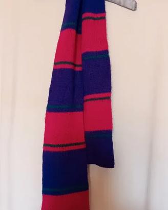 Sciarpa a strisce viola fucsia verde Benetton
