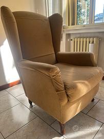 2 Poltrone + divano 2 posti in velluto beige