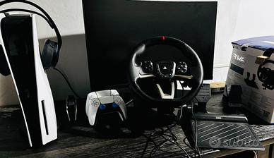 playstation 5+2 joystick con basetta ricarica wire