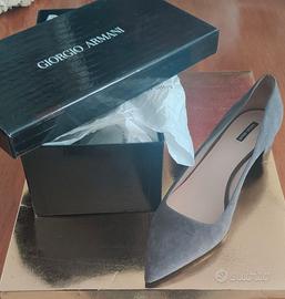 Ballerina Giorgio Armani in camoscio grigio tg. 41