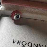 Charm Pandora Vetro Murano Rosso Scintillante