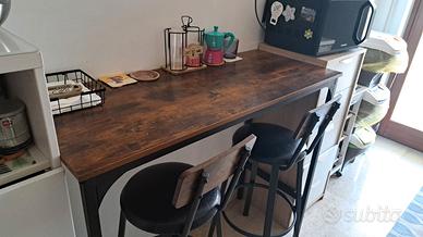 Tavolo alto da cucina + 2 sgabelli