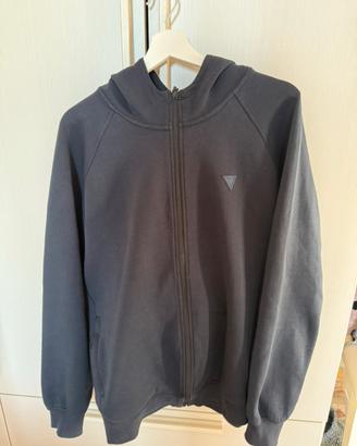 Guess felpa tecnica blu cappuccio uomo techstretch