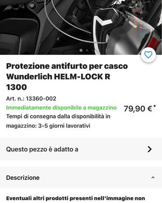 Antifurto Wunderlich per casco