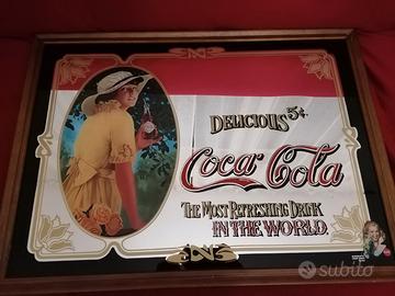 Insegna quadro coca cola vintage a specchio