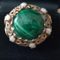 Anello malachite argento