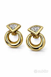 Orecchini bigiotteria vintage oro e cristalli