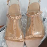 sandali rosa cipria e strass