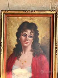 Dipinto Olio su Tela "Ritratto Femminile 50x70