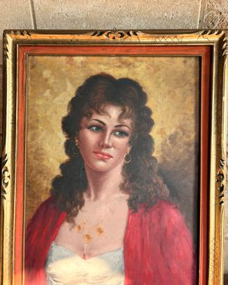 Dipinto Olio su Tela "Ritratto Femminile 50x70