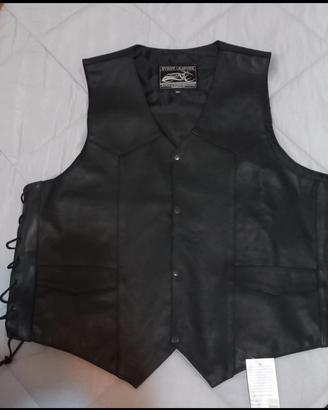 gilet bikers vera pelle 4 XL