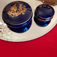 Scatoline porcellana Limoges  blu/oro n.2