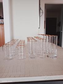 Bicchieri In Vetro Soffiato Filo Oro Stile Liscio