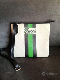 Tracolla Gucci unisex GG Bianca, monogram pelle