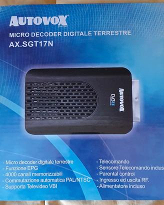Decoder Digitale Terrestre Micro Autovox AX.SGT17N