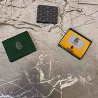 portafoglio nero stile goyard