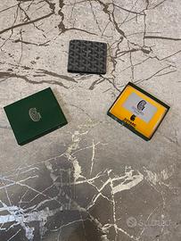 portafoglio nero stile goyard