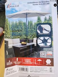 Ombrellone nuovo da giardino 3 metri 2,4m altezza