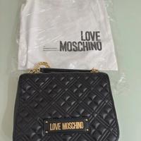 Borsa Moschino a spalla in similpelle nera