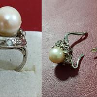 ANELLO e ORECCHINI di Perle e Oro bianco