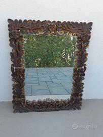 specchio 100×80 con cornice il legno pregiata 