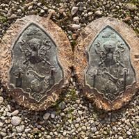 Coppia Targhe crest araldici militari 25 x16 old