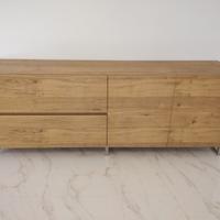 credenza rovere rustico cassetti ante gambe acciao