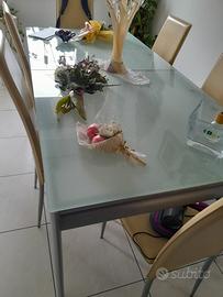 tavolo sala cristallo allungabile