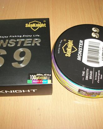 Trecciato pesca 9 fili 100 lb 0.50mm 500 mt multic