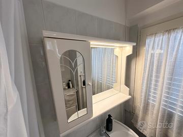 Specchiera bagno pensile con contenitore