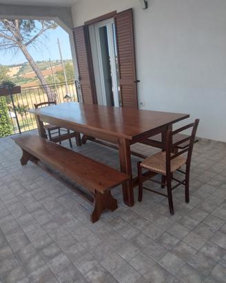 Tavolo arte povera con panche