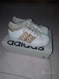 Adidas personalizzate glitter oro