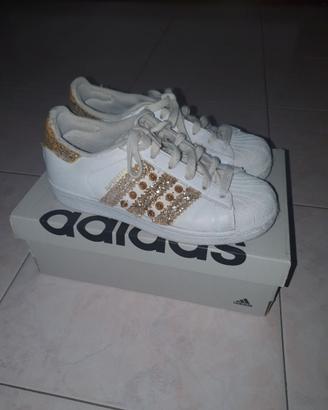 Adidas personalizzate glitter oro
