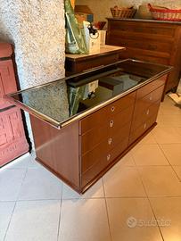 Cassettiera 150x53x66cm in legno massello+specchio