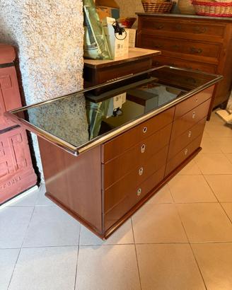 Cassettiera 150x53x66cm in legno massello+specchio