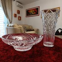 Vaso e coppa in vetro cristallo