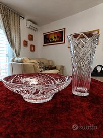 Vaso e coppa in vetro cristallo