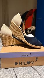 Sandali con zeppa in corda