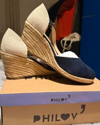 Sandali con zeppa in corda