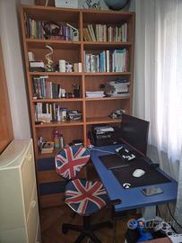 LIBRERIA AZZURRA, BLU E CLIEGIO CON TAVOLO E SEDIA