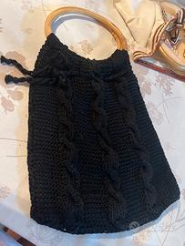 Borsa fatta  ai ferri con trecce