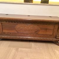 Cassapanca in legno + 2 sedie - anni 70