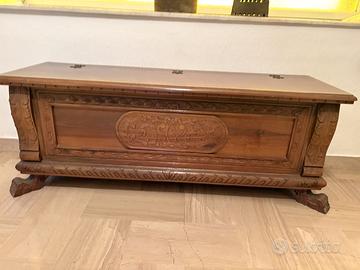 Cassapanca in legno + 2 sedie - anni 70