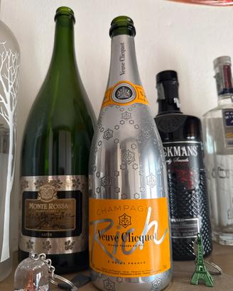 Bottiglie vuote gin e vino
