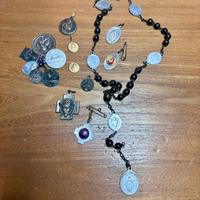 Set medagliette religiose e rosario vintage