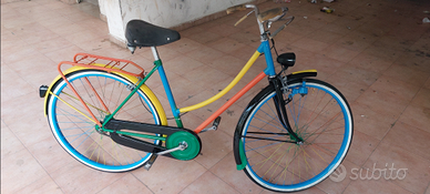 Bici donna fantasia freni a bacchetta vintage