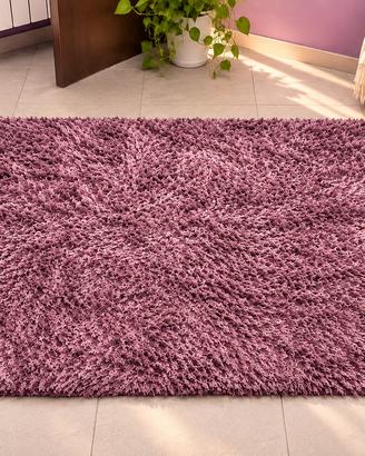 Tappeto shaggy rosa malva 160 × 220 cm