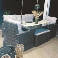 Set salotto completo in vimini da giardino