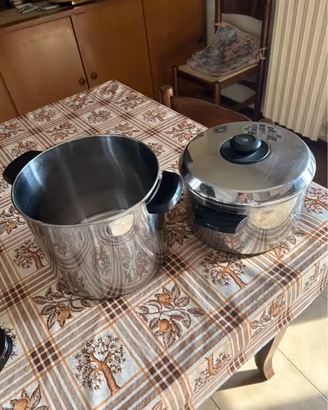 2 tegami inox pesante e doppio fondo