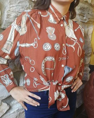 Camicia vintage stile country, cowgirl, equestre